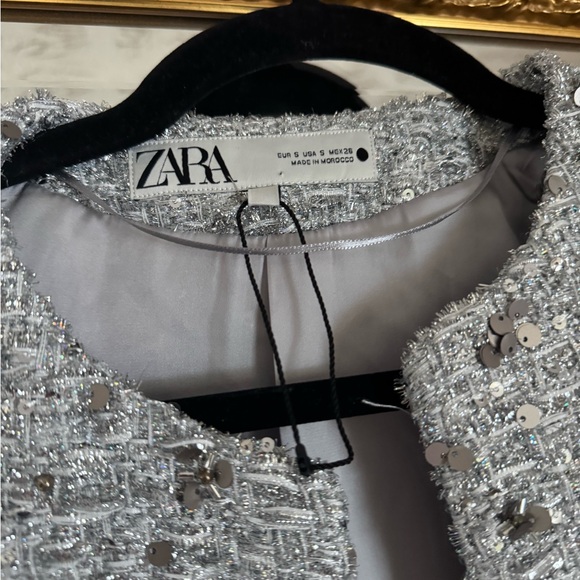 BLOGGERS FAVE NWOT ZARA Gray Structured Blazer - Picture 5 of 16